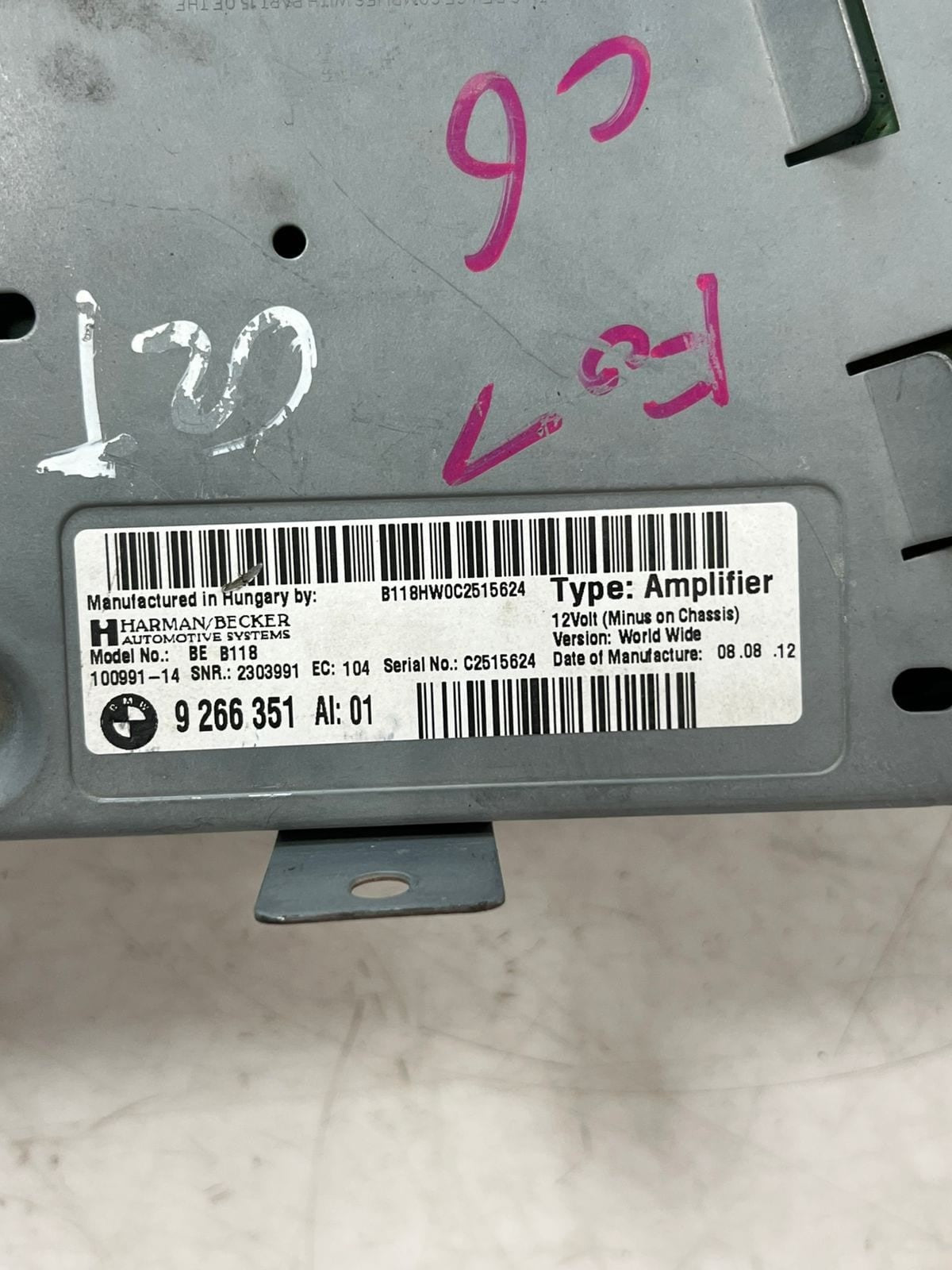 2011-2016 BMW 5 Series GT, 550i xDrive HIFI SOUND Audio Amplifier 9266351 OEM
