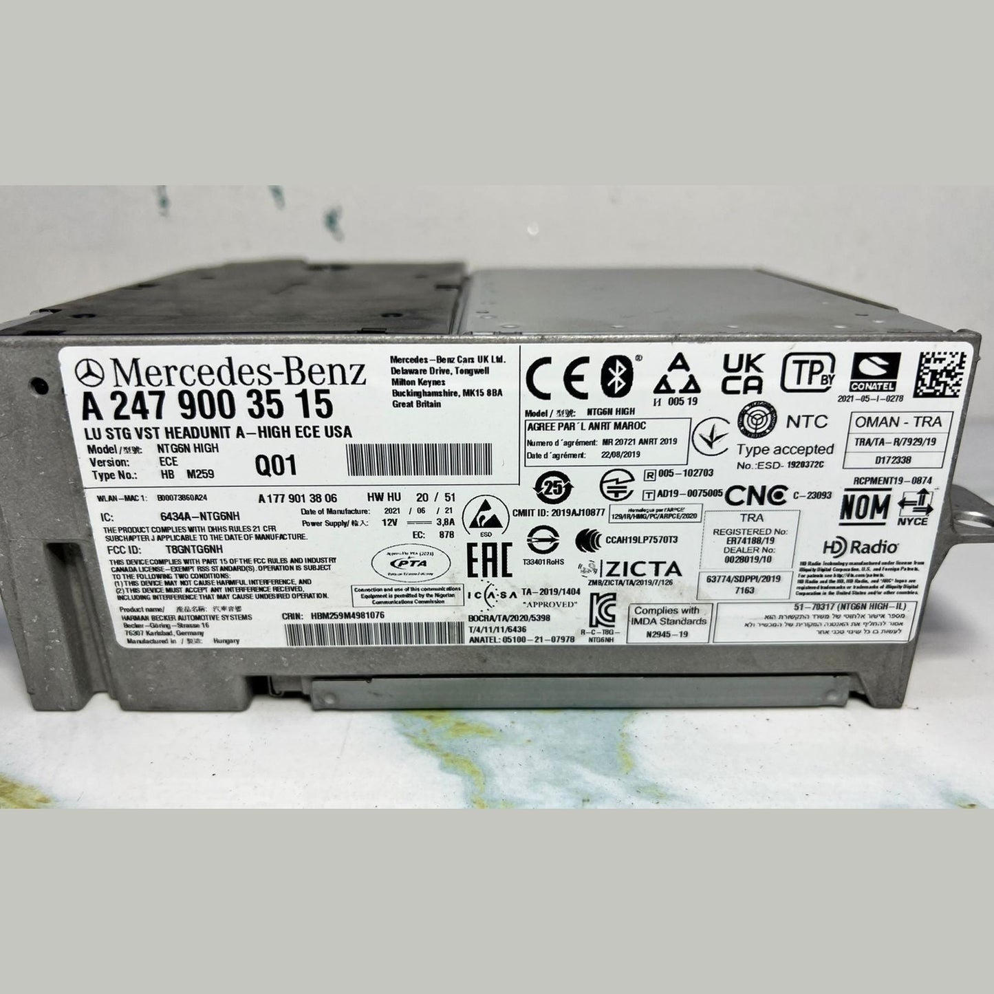 15-21 Mercedes W247 B-Class Radio Audio Multimedia Head Unit  A247 9003515 OEM