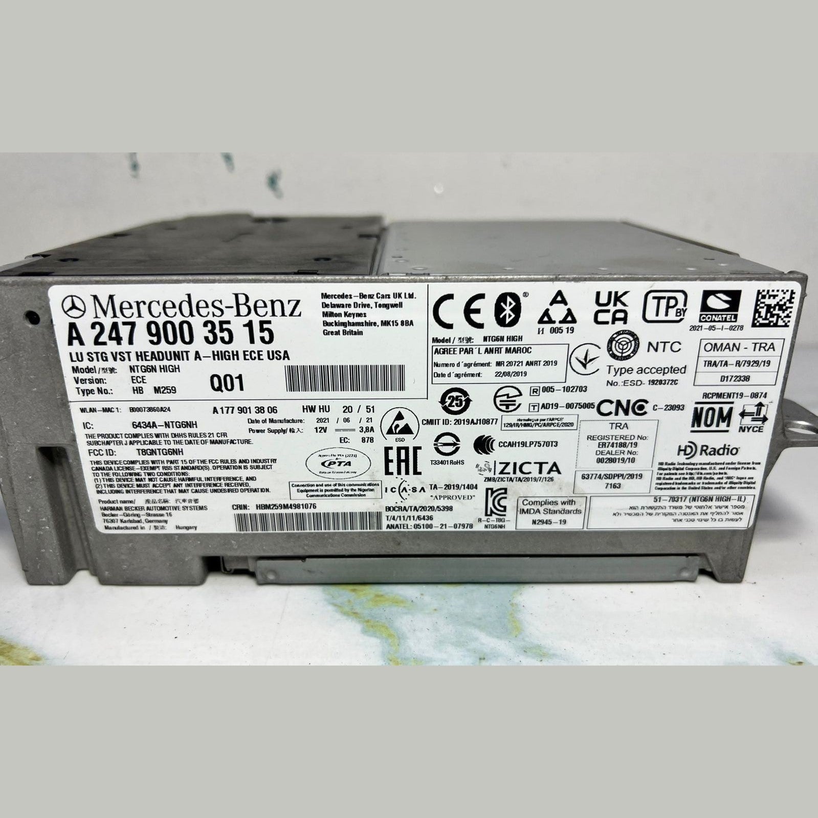 15-21 Mercedes W247 B-Class Radio Audio Multimedia Head Unit  A247 9003515 OEM