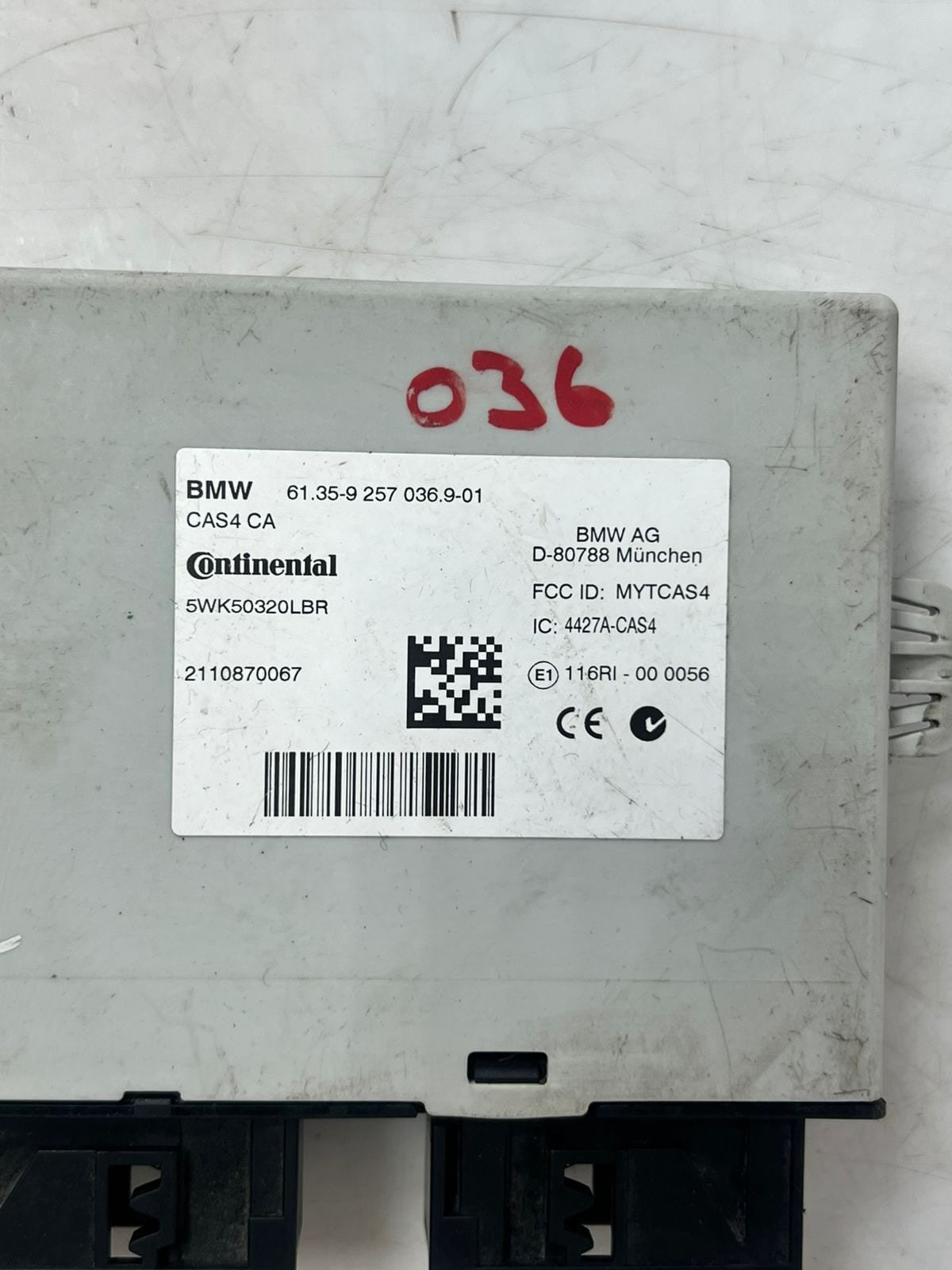 2009-2015 BMW 750Li F01 F02 X3 X4 528i 535i 550i Cas Control Module 9257036 OEM