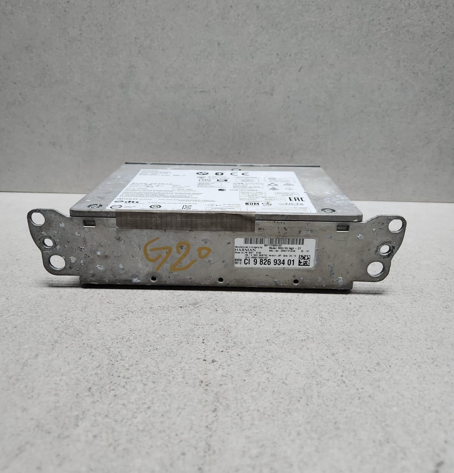 BMW G20 330E 2020 HEAD UNIT 9826934 NAVIGATION SYSTEM MGU-IL