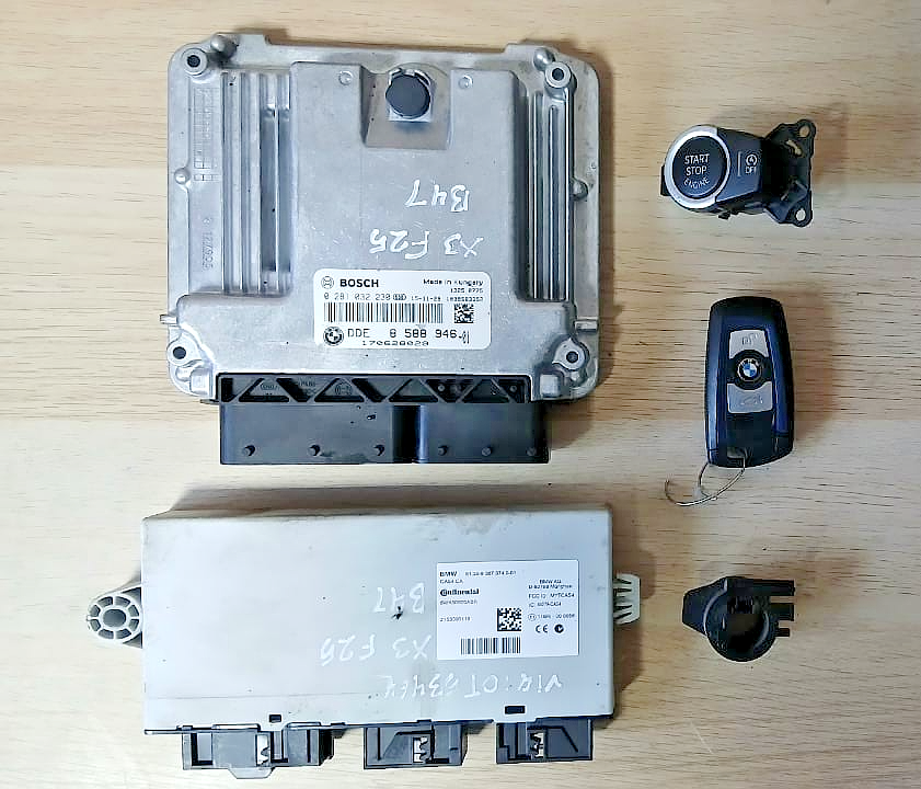 BMW CAS4 X3 F25 20d B47 ECU Engine Control Unit Kit with Key DDE 8588946