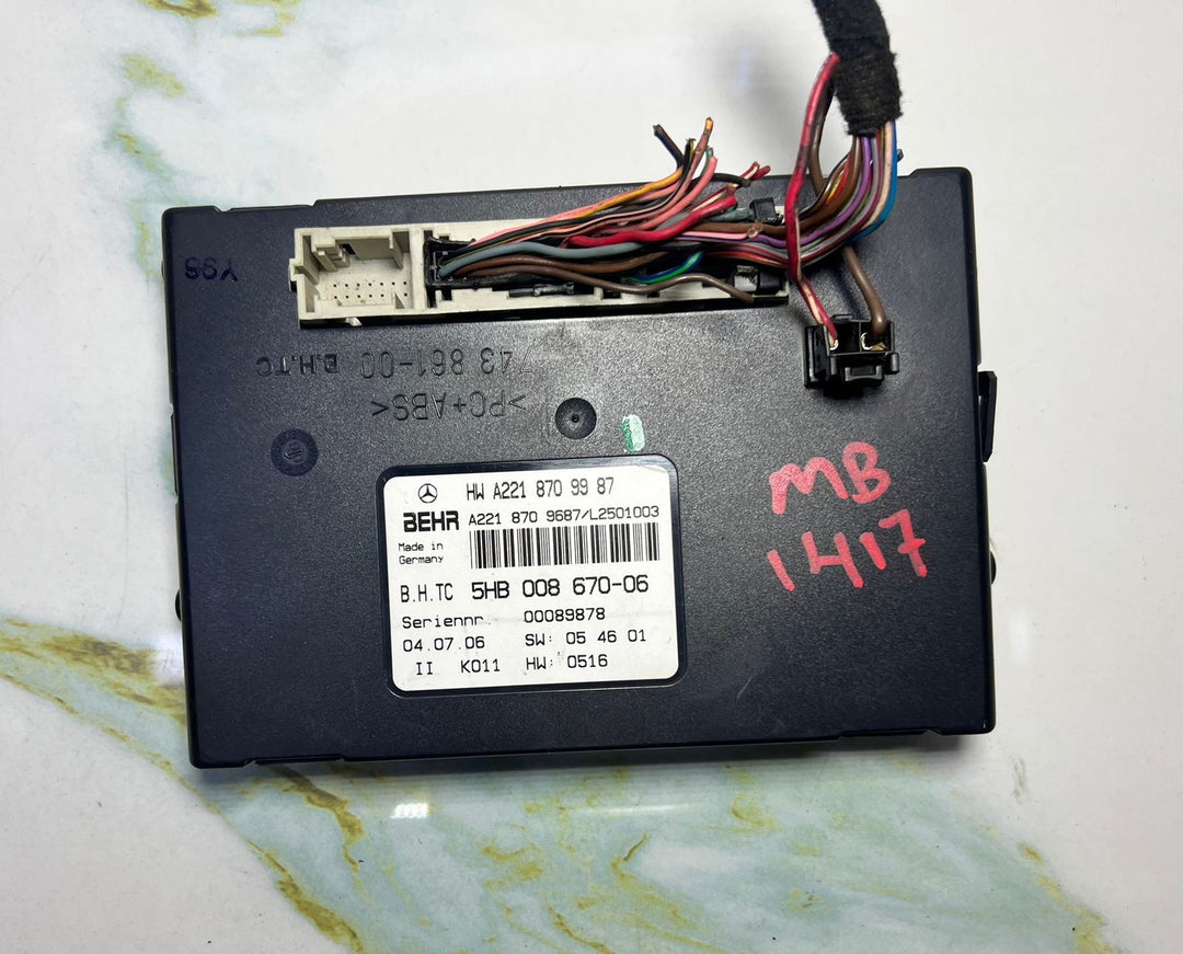07-14 Mercedes W221 S550 CL550 AC A/C Heater Control Module A221 8709987 OEM