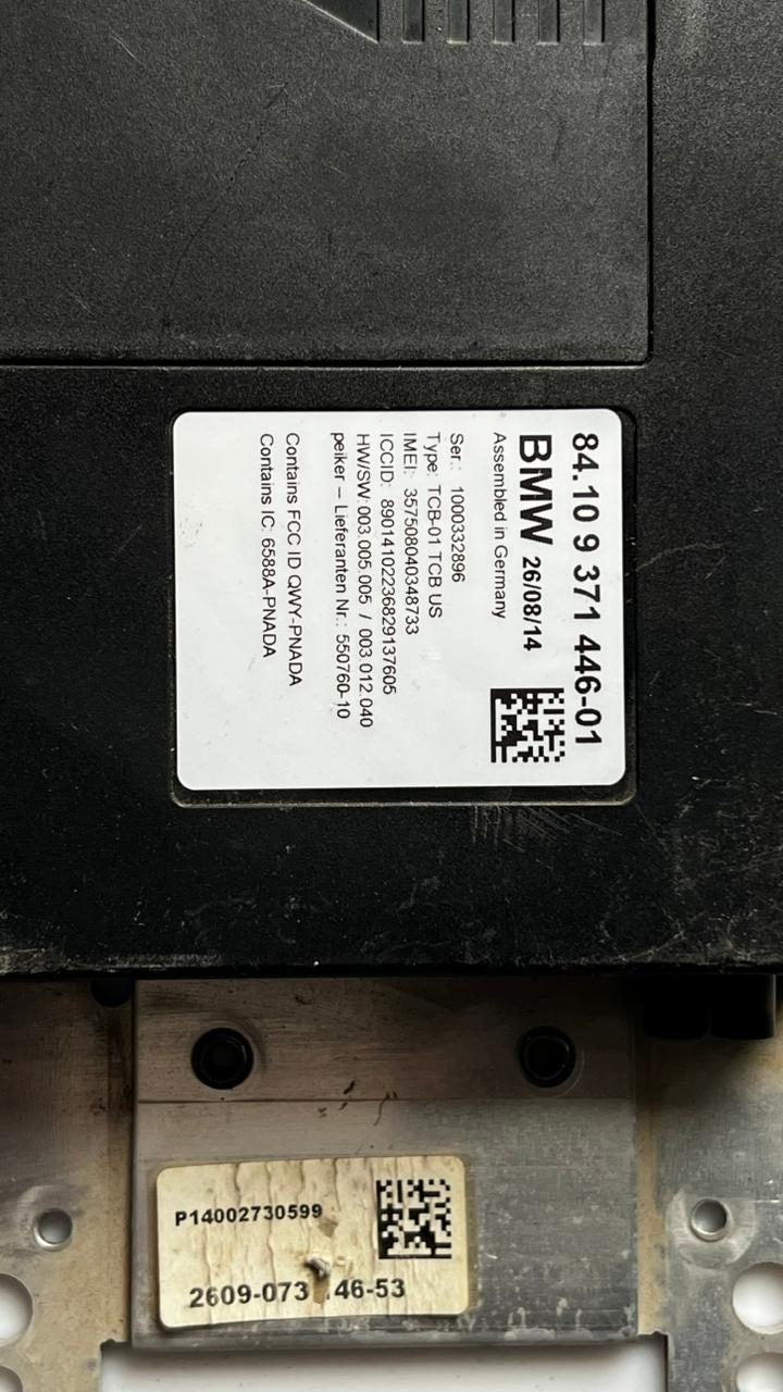 2012-2015 BMW 528i Telematics Control Module 9371446 5 Series, 6 Series, and 7 S