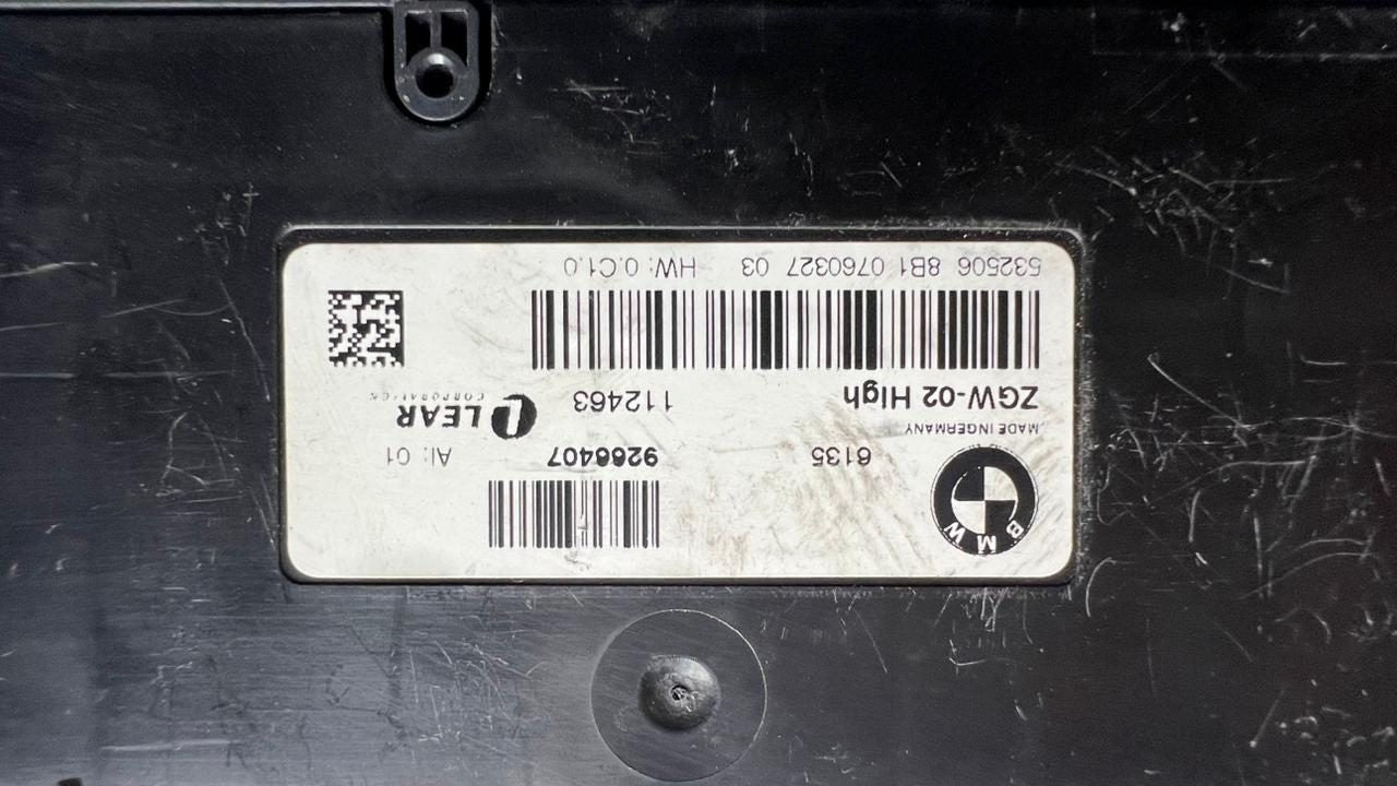 2009-15 BMW 750i Central Gateway Control Module 9266407 F10 5-Series and F02 7-S