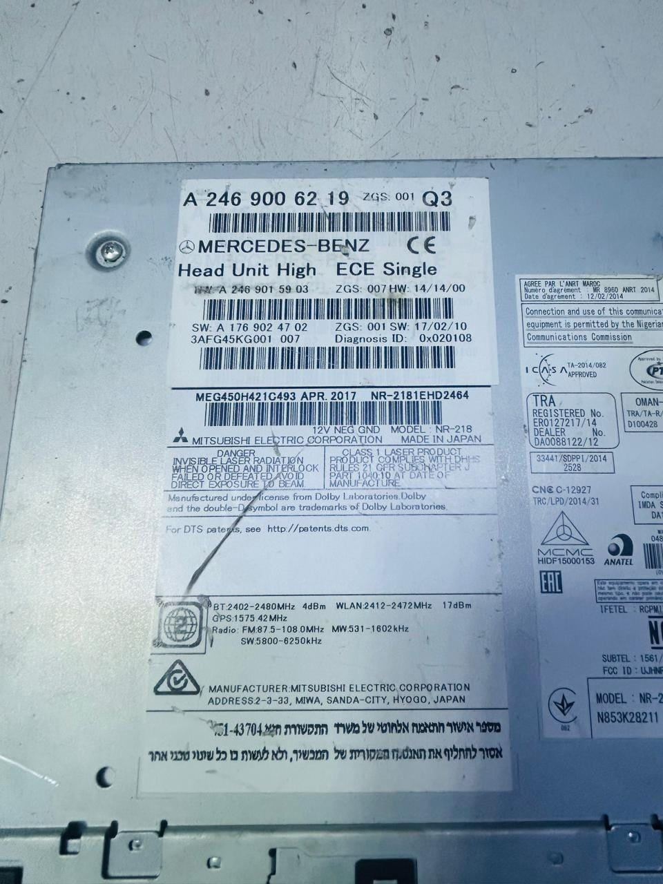 Mercedes Benz Comand Online Operating Unit A2469006219 W176 A-Class, W246 B-Clas