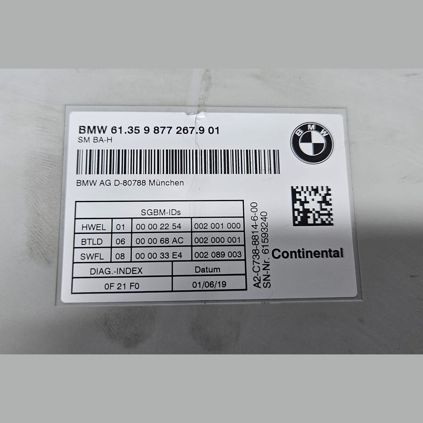 BMW G01, G02, G11, G12, G20, G22, G26 Seat Control Module 9877267 OEM