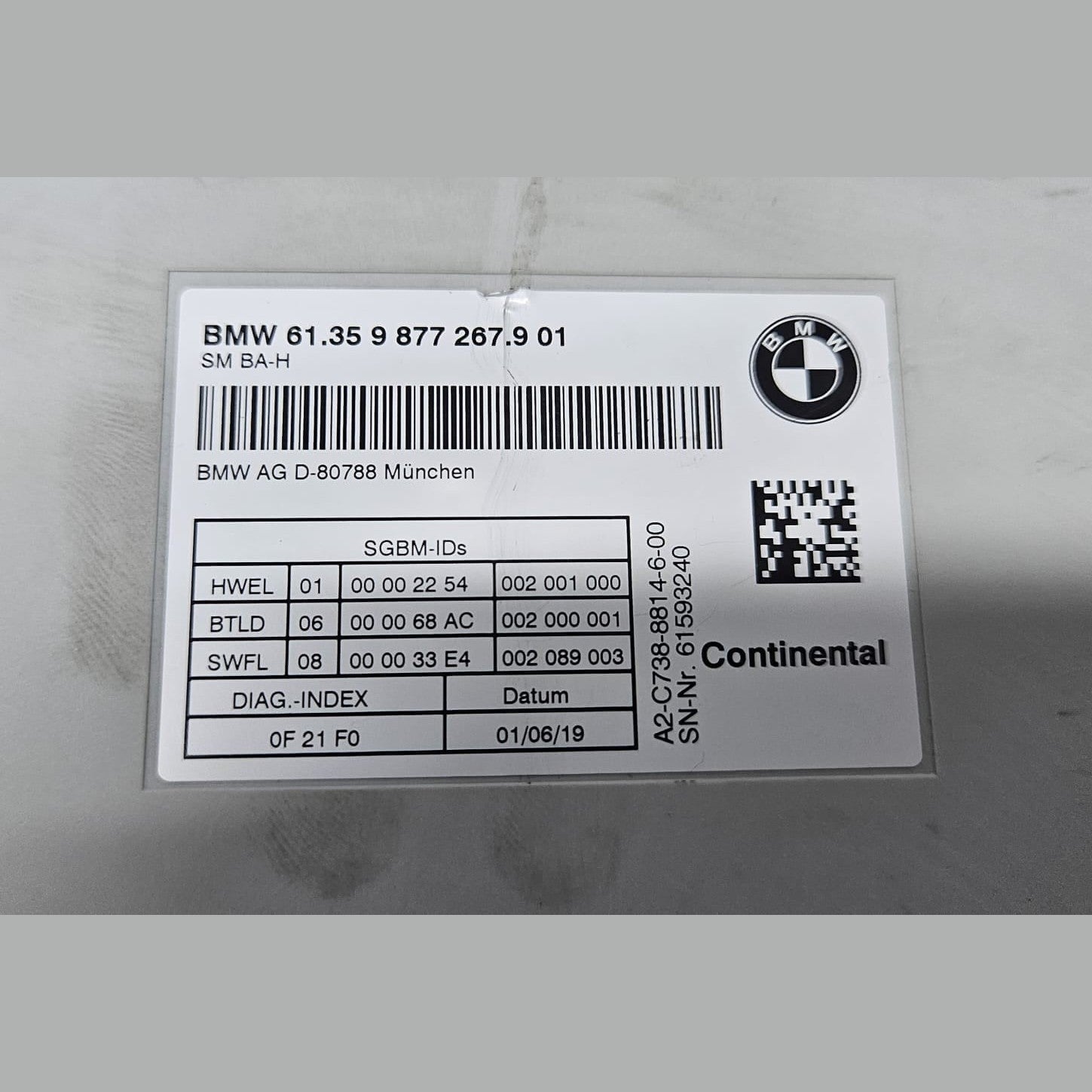 BMW G01, G02, G11, G12, G20, G22, G26 Seat Control Module 9877267 OEM