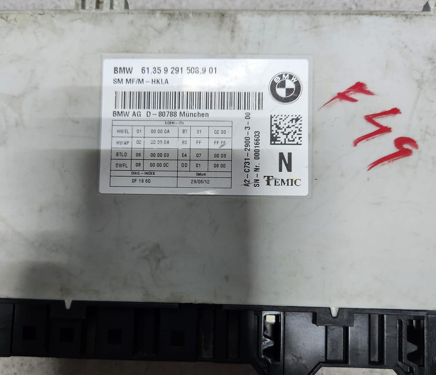 2013-2019 BMW 650i Gran Coupe Front Seat Control Module 9291508 OEM