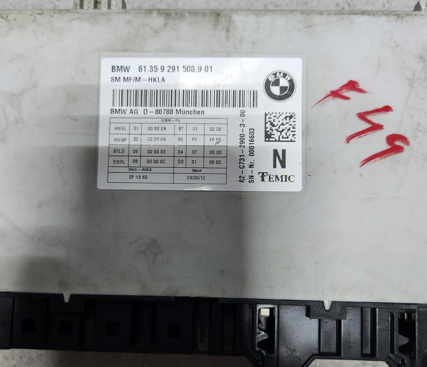 2013-2019 BMW 650i Gran Coupe Front Seat Control Module 9291508 OEM