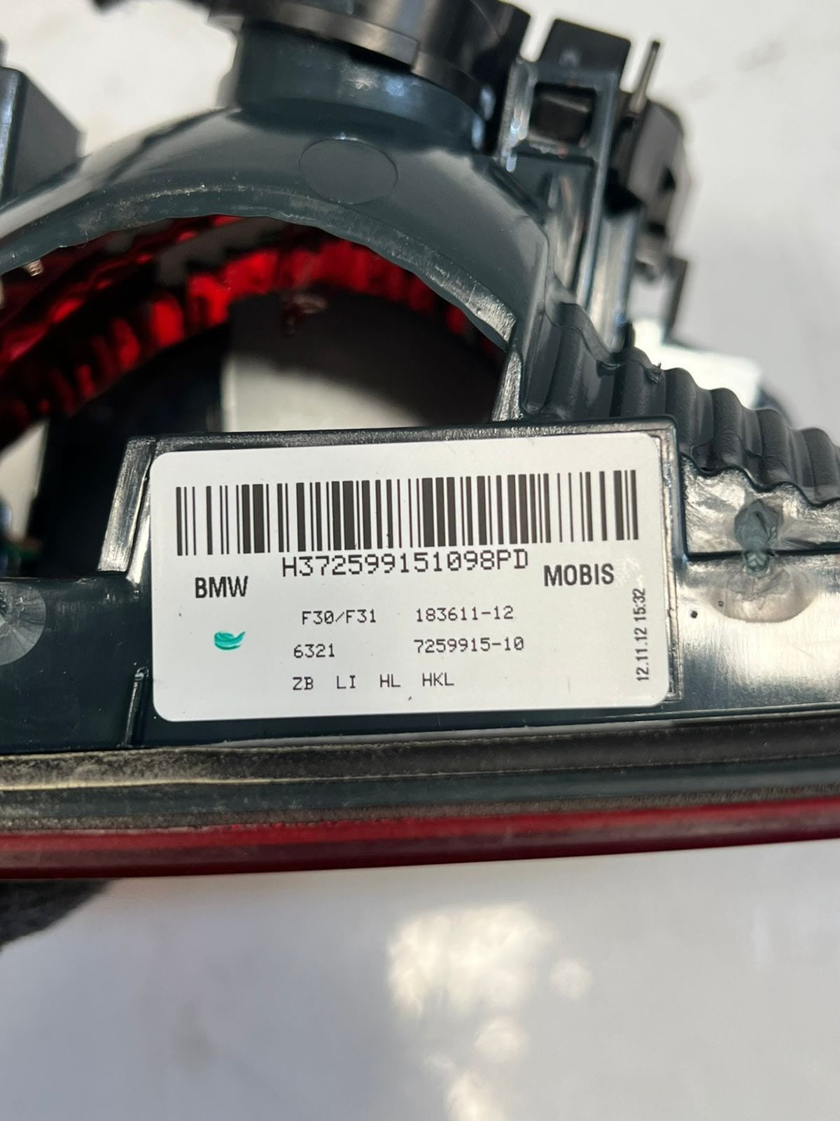 2012-2015 BMW F30 F31 320i Right LEFT Rear Inner Tail Light 7259916 7259915 OEM