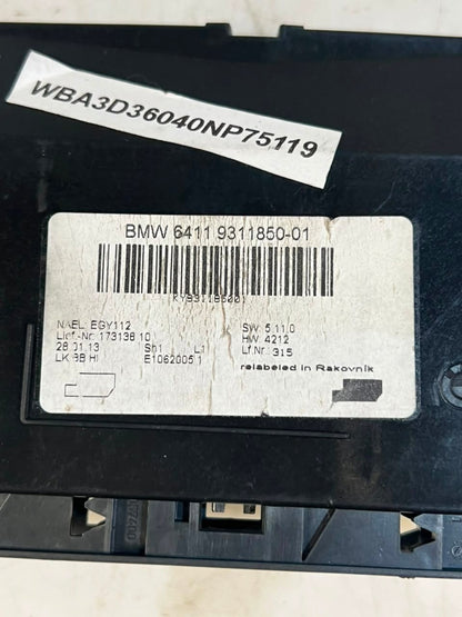 2013-2016 BMW 3 Series F30, F31 F35 320i AC Heater Climate Control Unit 9311850
