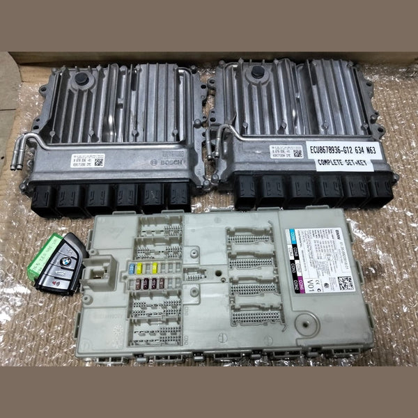 BMW G12 N63B44C 750LI 2018 ENGINE CONTROL UNIT ECU COMPLETE SET + KEY - 8678936