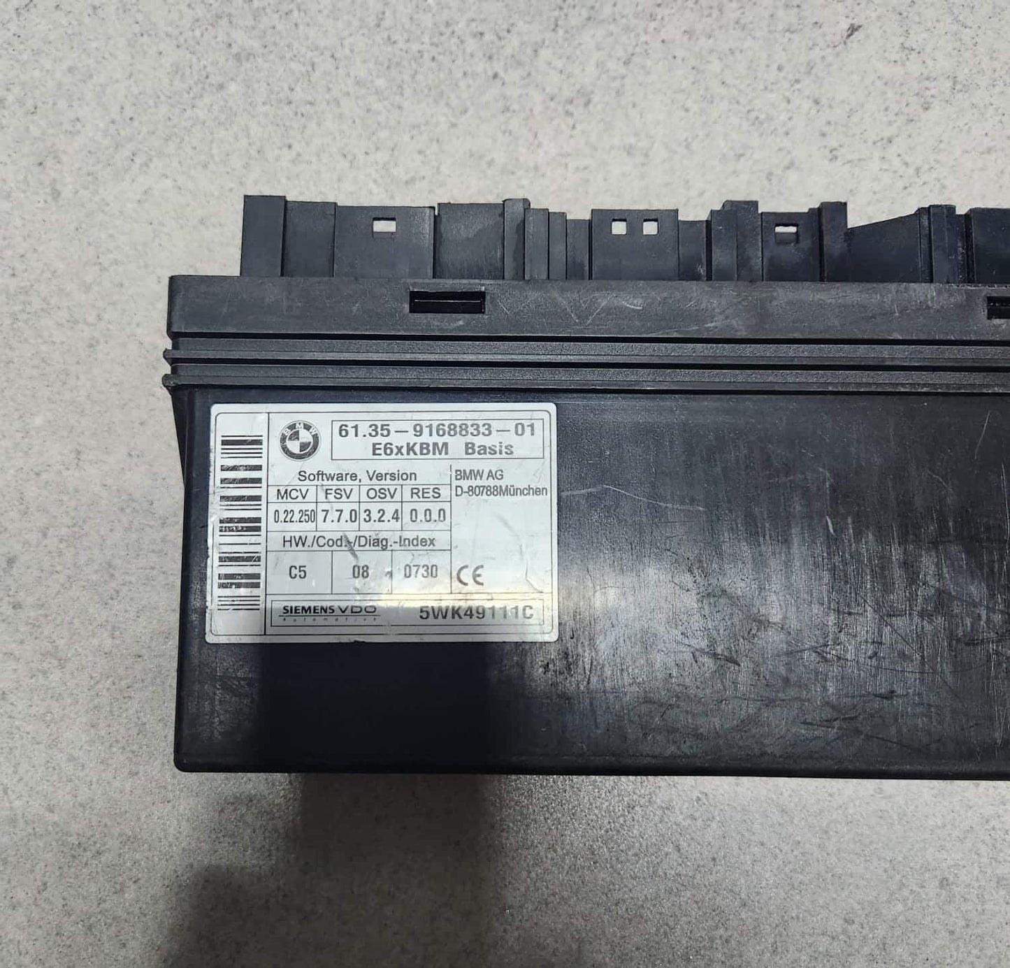 2008-2010 BMW 528i Body Control Module 9168833 5-Series and M6 E60 E63 E64