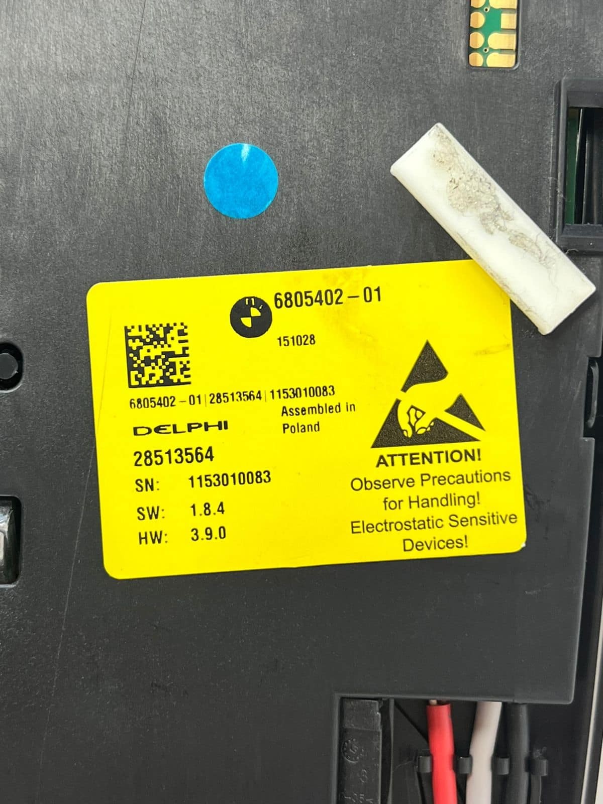 2016-19 BMW 740i G12 7' Overhead Console Dome Light With Sunroof Switch 6805402