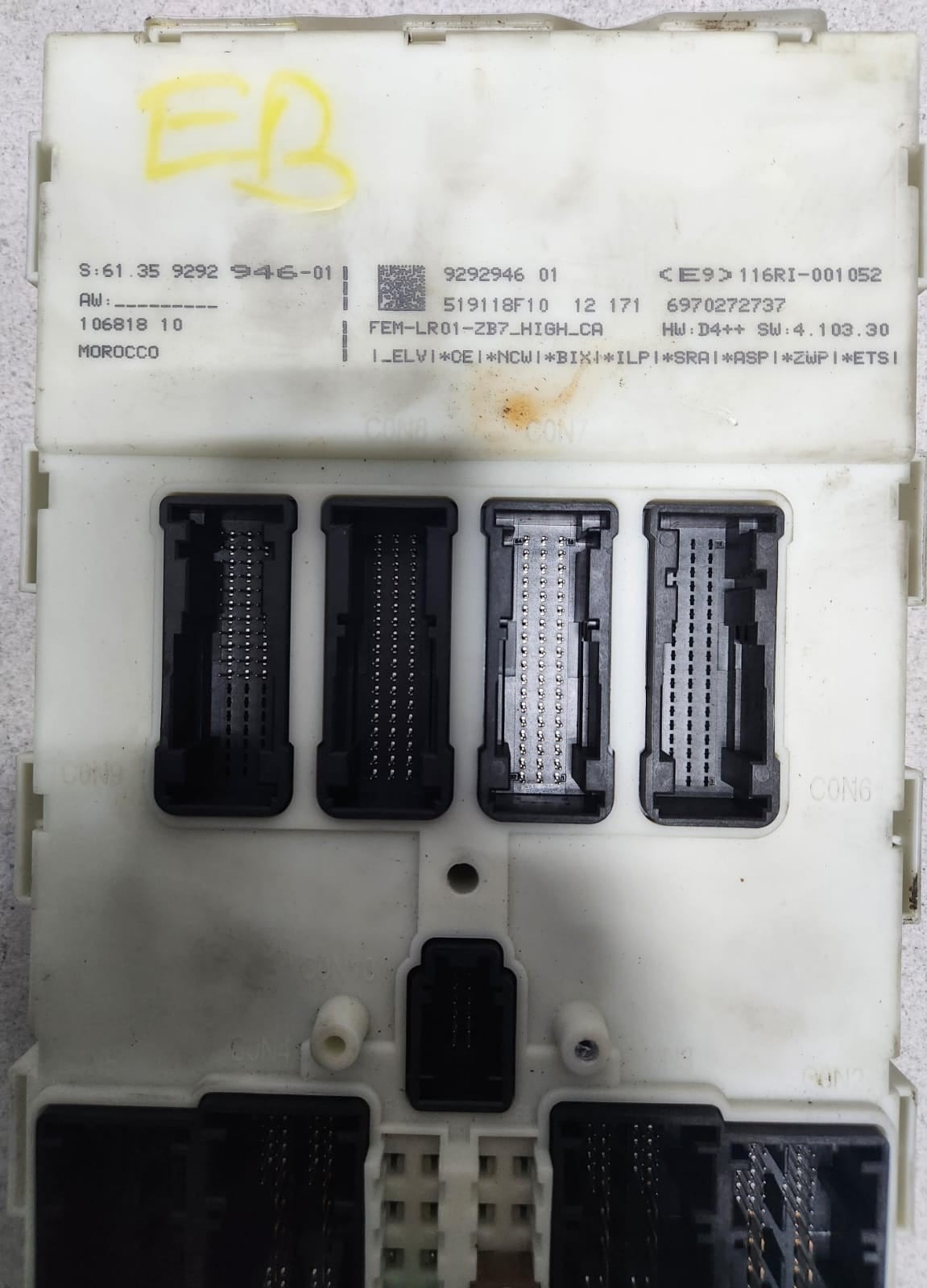 2012-2016 BMW 328i Front Electronic Module 9292946 F30 F31 3-Series and 4-Series
