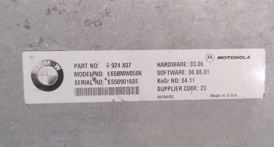 BMW E65 E66 745i 745Li 750Li  TELEPHONE TRANSMITTER RECEIVER - 6924807