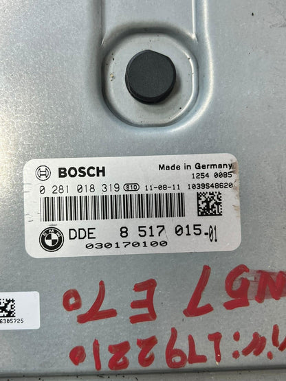 2007-2013 BMW X5 E70 N57 Engine Control Unit ECU SET DDE + CAS3 + 1KEY 8517015