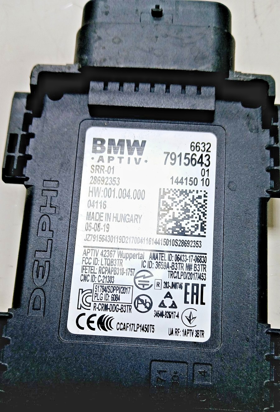 GENIUNE BMW 3'S G21 2019 CLOSE RANGE RADAR SENSOR MODULE UNIT SRR-01 7915643