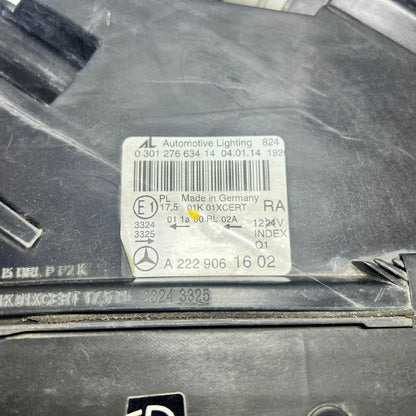 14-18 Mercedes W222 S400 Front Right Side Head light Headlamp A222 9061602 OEM