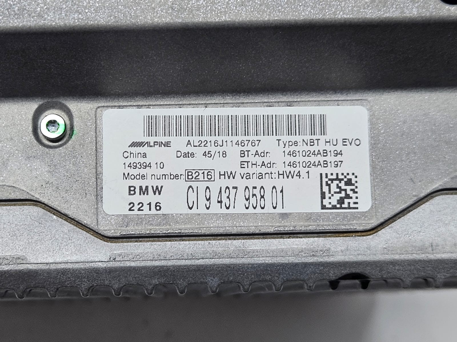 9437958-2019 BMW X2 F39 RHD Audio DVD Head Unit OEM