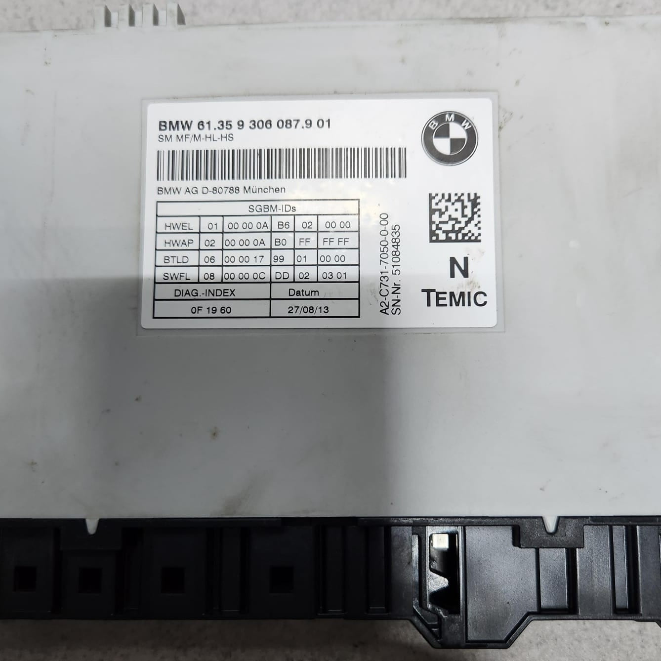 2014 BMW X5 Seat Control Module 9306087 X5 F15 and X6 F16 OEM 