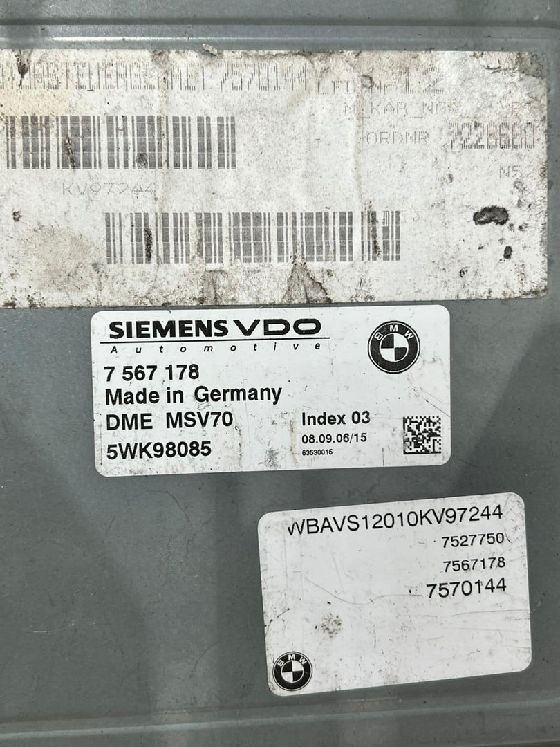 2006-2013 BMW E90 E60 E91 3 & 5 Series 3.0 N52 525i DME ECU 7567178 AUTOMATIC
