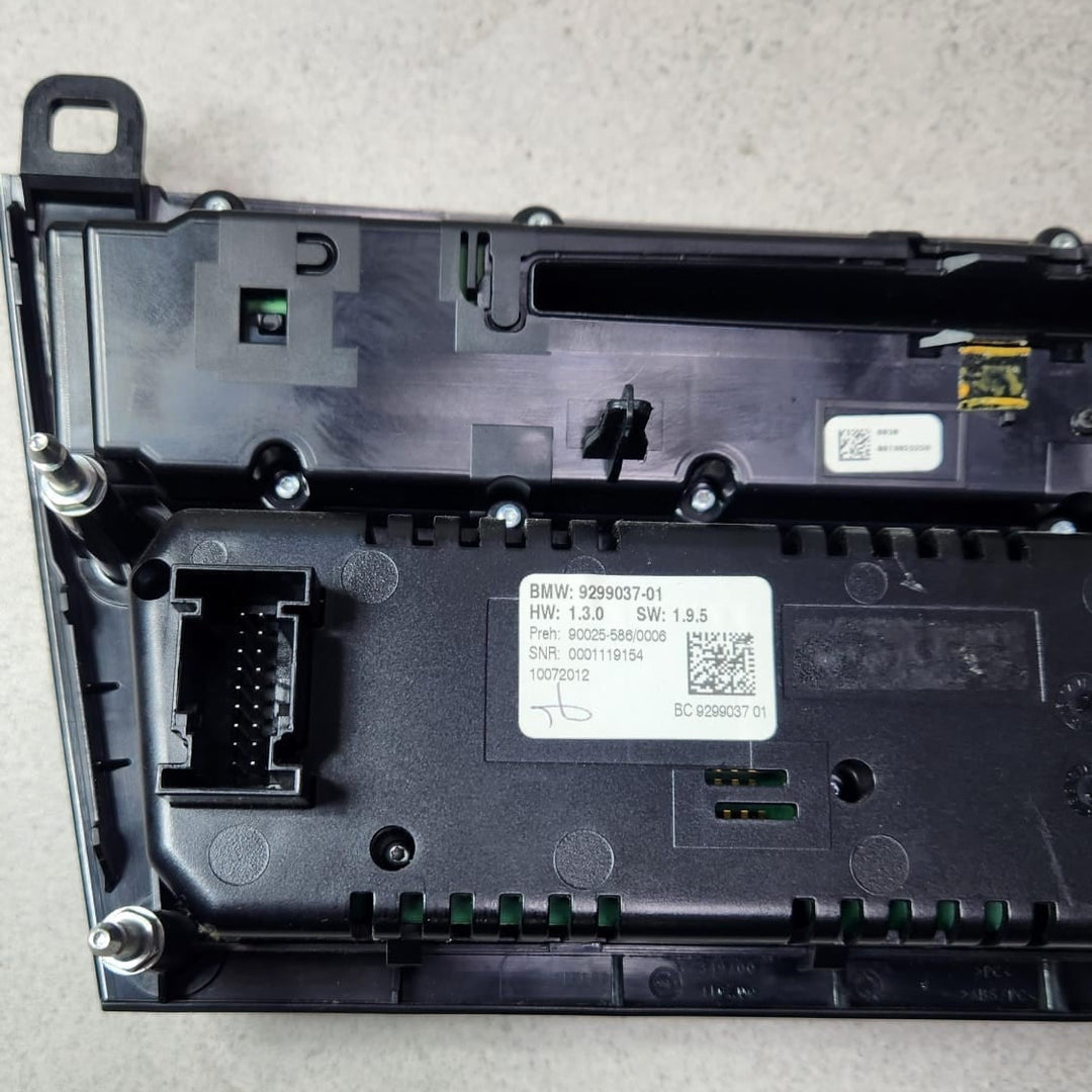 BMW Climate Control Panel Upper 9299037 7 Series F01 F02 and 5 Series F10