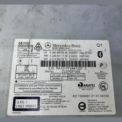 13–17 Mercedes W246 CLA B-Class Radio Audio Head Unit CD Player A246 9000916 OEM