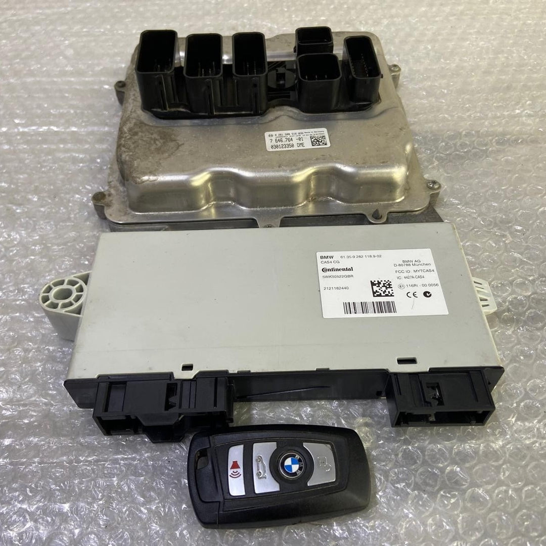 OEM BMW F25 X3 F20 F30 N20 ENGINE CONTROL UNIT DME CAS IGNITION KEY SET 7646764