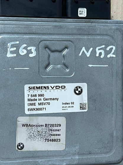 BMW E60 E63 E64 530i 630i N52 258HP ECU Kit DME 7546990 + CAS2 + Key Automatic