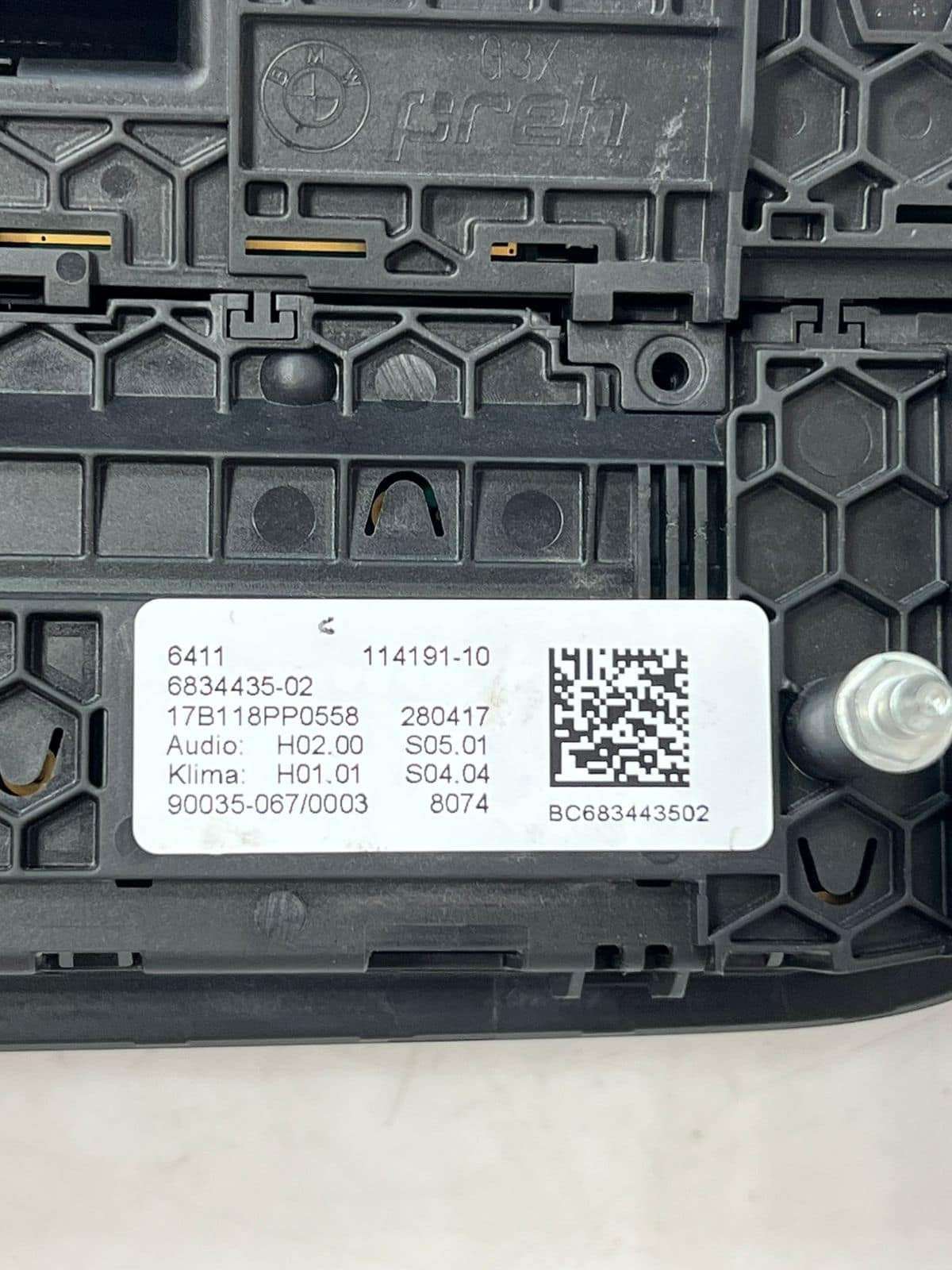 2016 BMW 5 Series G30 G31 A/C condition Climate heater Control Panel 6834435 OEM