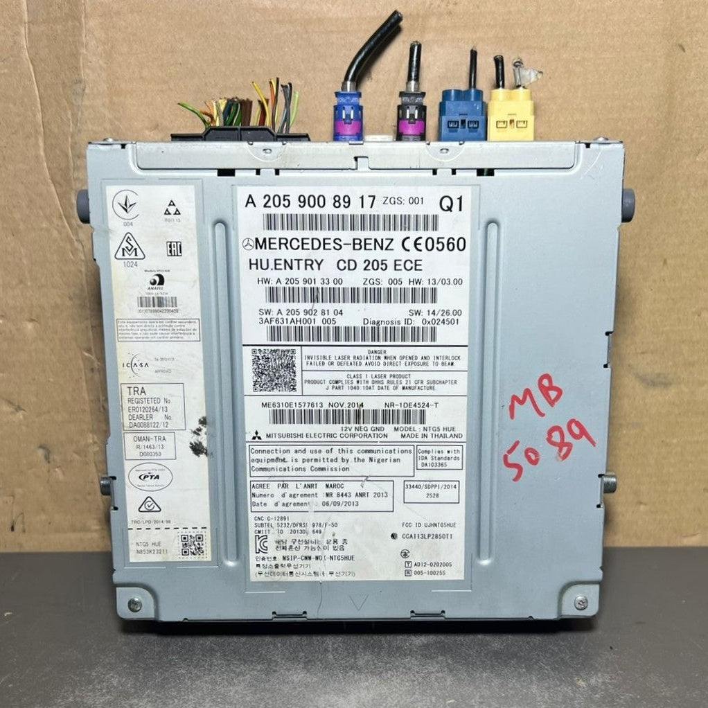 14–18 Mercedes W205 C-Class Radio Audio Head Unit CD Player A205 9008917 OEM