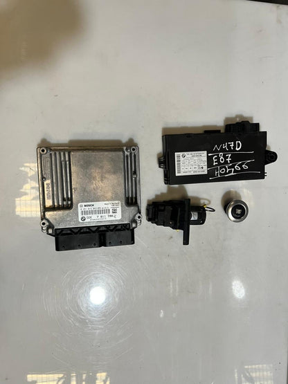BMW E87 N47D Engine Control Unit ECU SET DDE + CAS3 + 1KEY 7811700 OEM