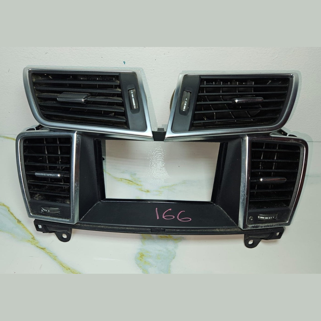 12-16 Mercedes W166 Dash Dashboard Center \ Left & Right A/C Air Bezel Trim Set