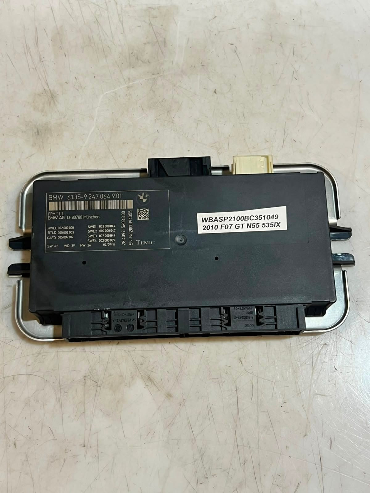 10-17 BMW F07 5' 6' 7' GT F10 F12 F01 F2 535i GT Light Control Module 9247064