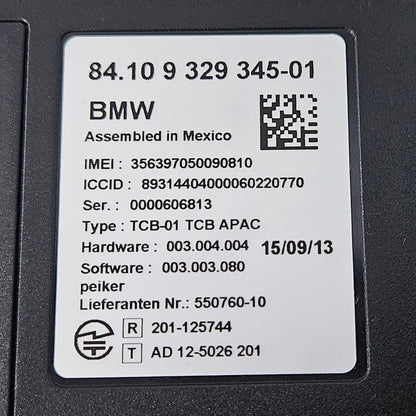 OEM BMW 1 3 SERIES F02 F20 F21 BLUTOOTH CONTROL MODULE ECU 9329345