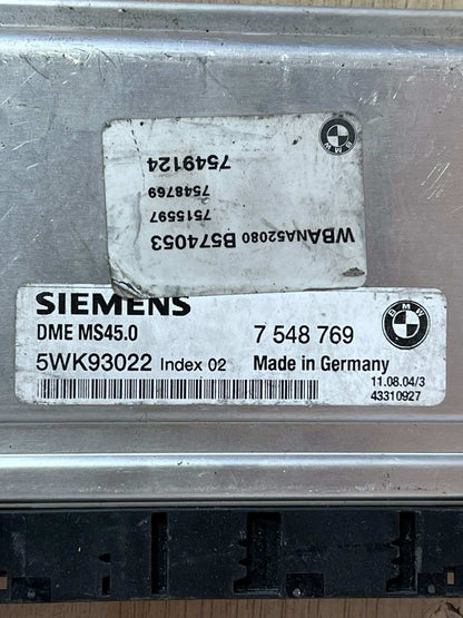2004-2006 BMW X3 Engine Control Module 7548769 E60 E61 E83 E85 X3 Z4 M54 MS45.0