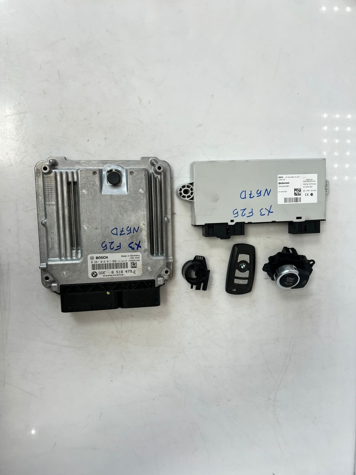 2011-2017 BMW X3 F25 M57D Engine Control Unit ECU SET DDE+CAS4+1KEY 8518479 OEM
