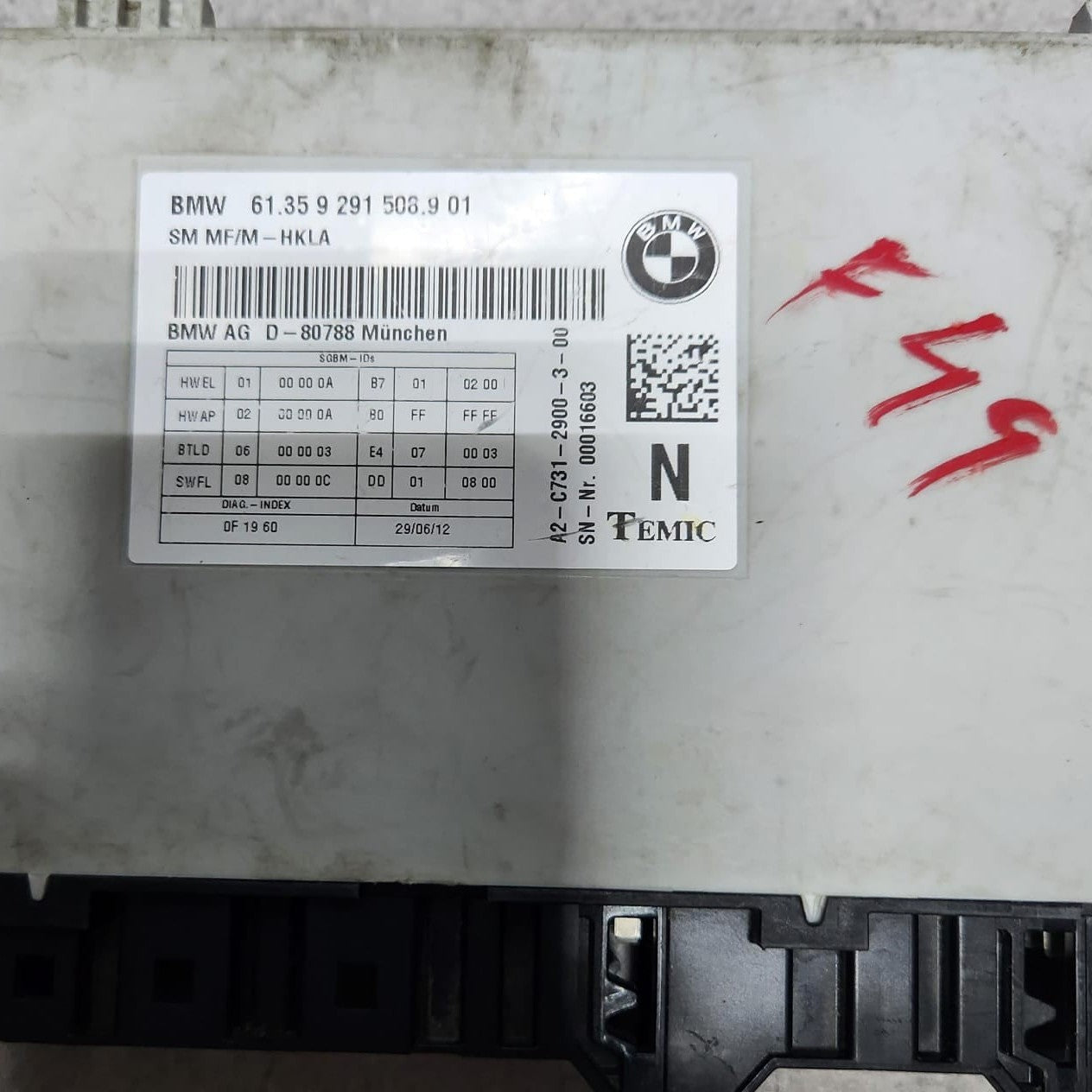 2013-2019 BMW 650i Gran Coupe Front Seat Control Module 9291508 OEM