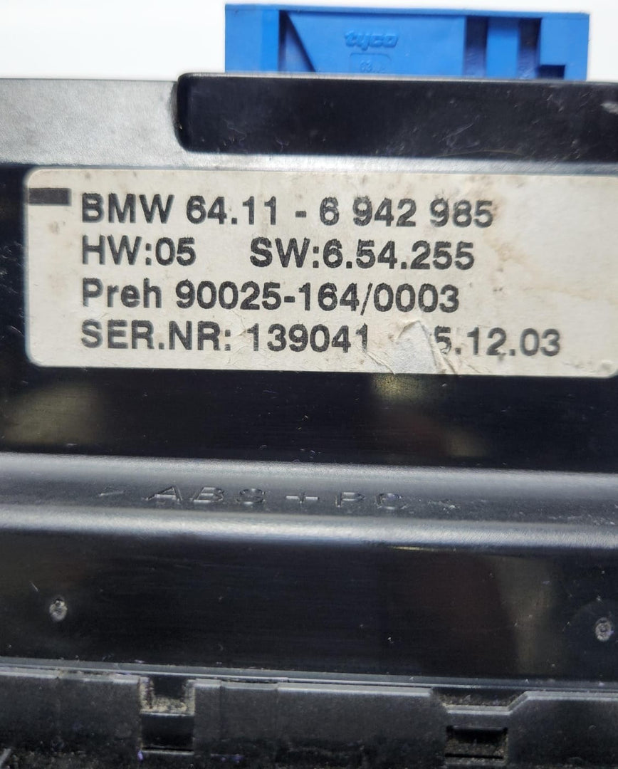 2001-2009 BMW 7 Series Automatic Air Conditioning Control Panel 6942985 E65 E66 