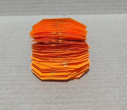 ACRYLIC TAG WITH METAL EYELET – THIN PLASTIC LABEL - IND/CRAFT ID TAG ORANGE