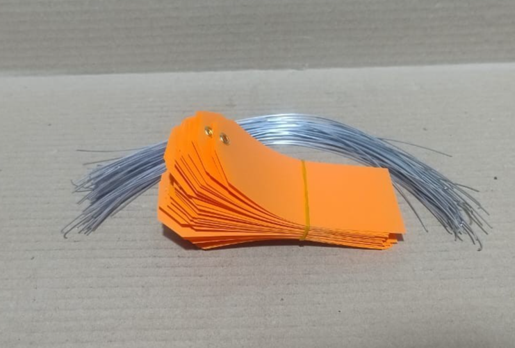 ACRYLIC TAG WITH METAL EYELET – THIN PLASTIC LABEL - IND/CRAFT ID TAG ORANGE