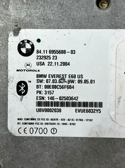 2005 BMW 525i 5' 6' E60 E63 E64  Bluetooth Telematics Control Module 6955688 OEM