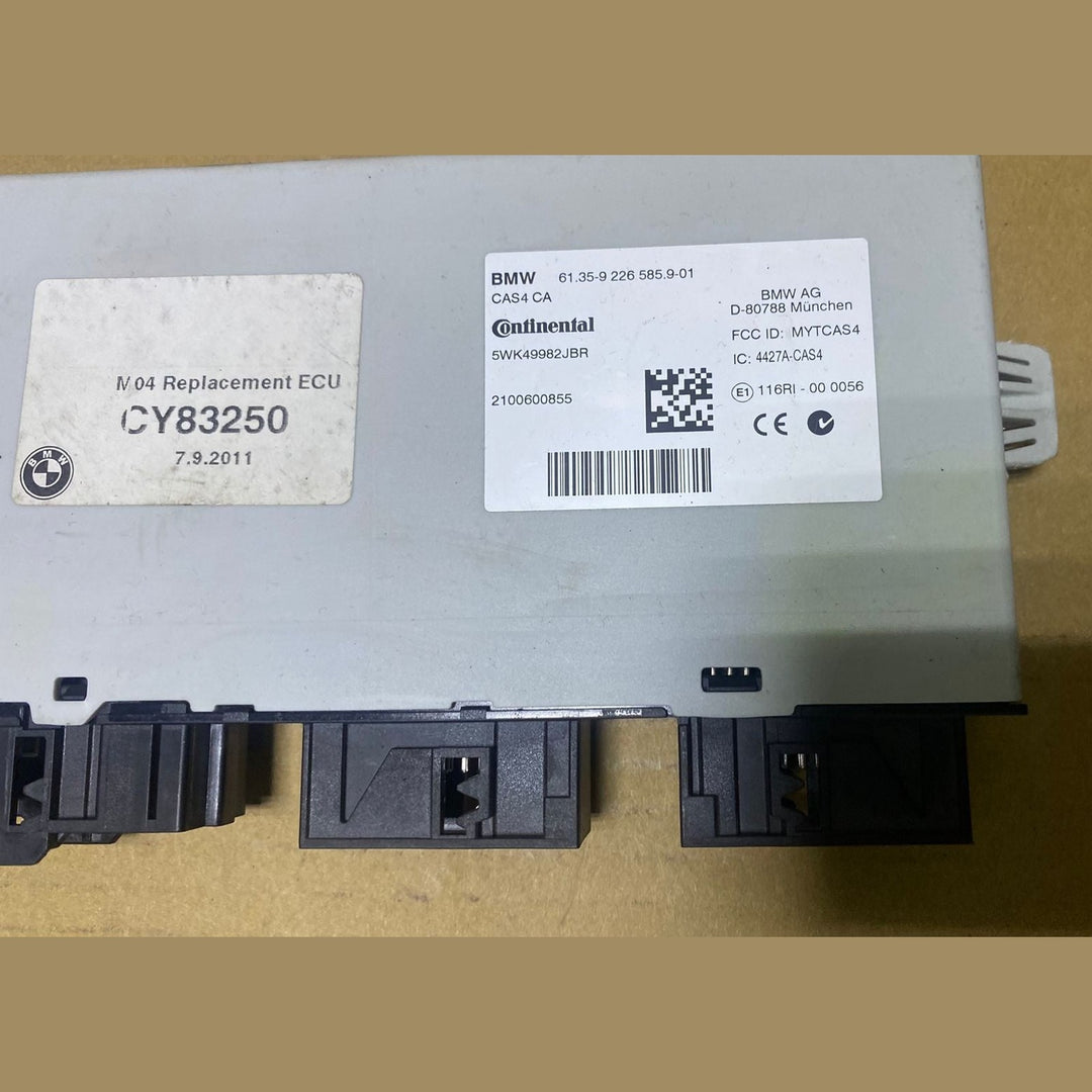 2011 BMW 535i Cas Control Unit Module 9226585 F10 5 Series, X3, X4, 528i, 535i, 