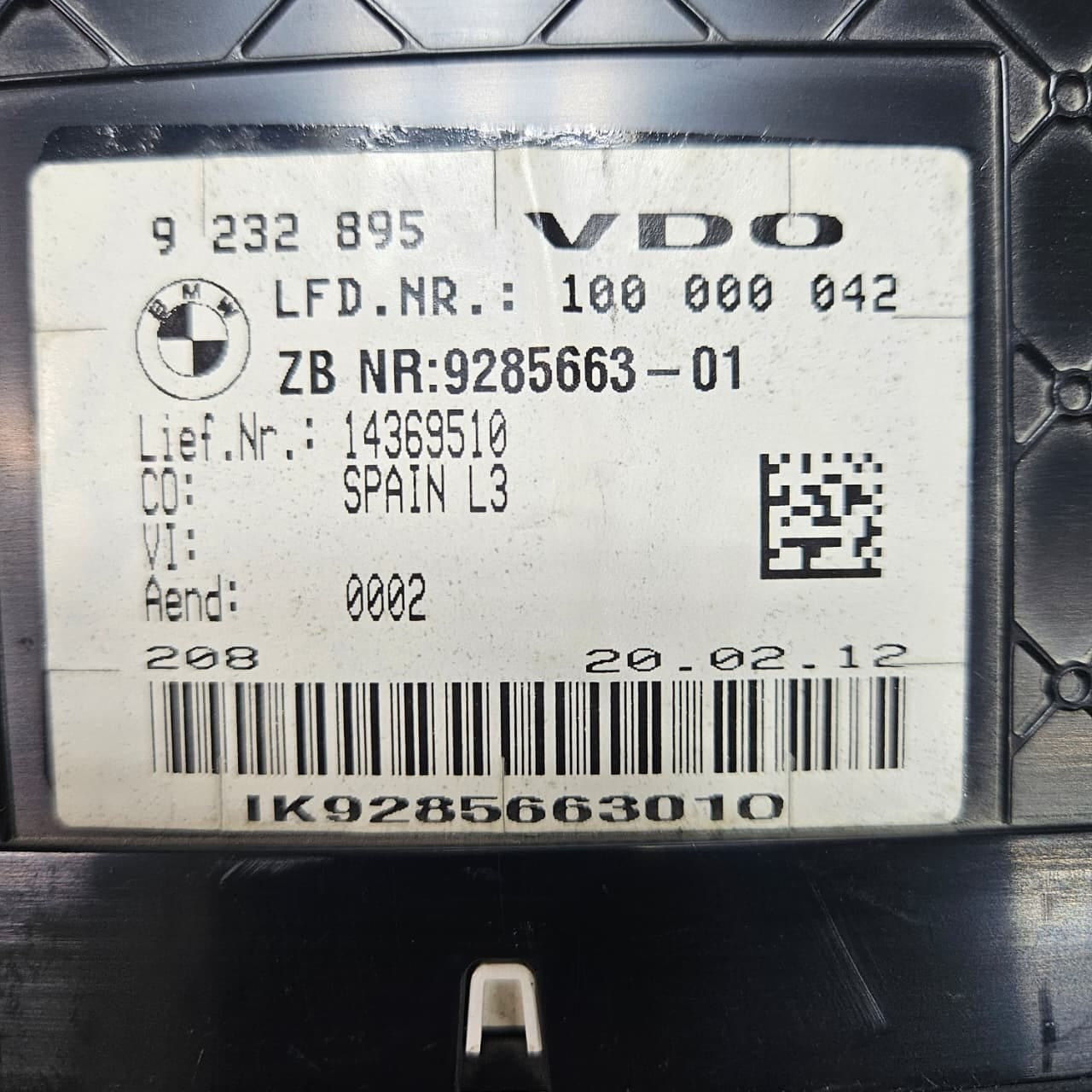 2014-2016 BMWF30 F32 F33 F36 328i Speedometer Instrument Cluster 9232895
