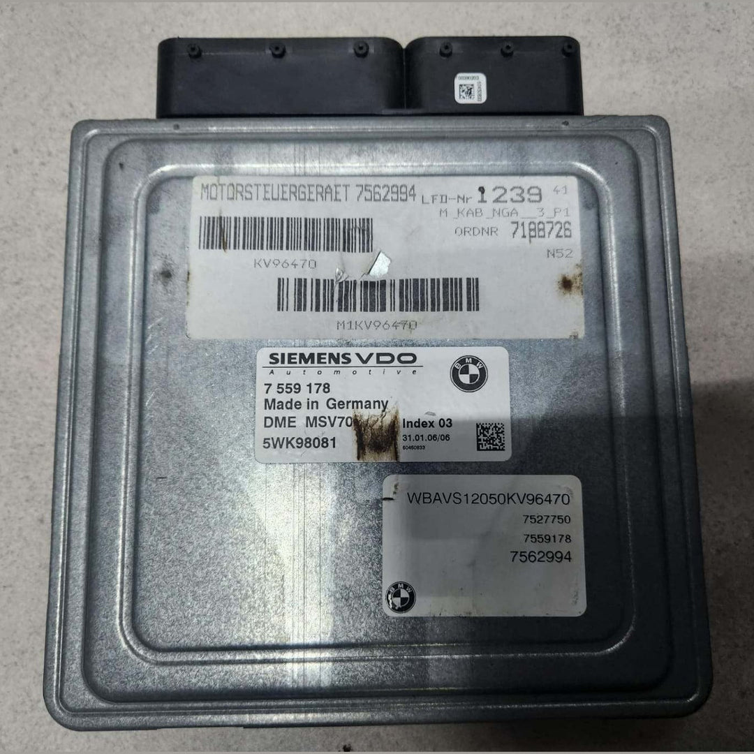 BMW Engine Control Unit Set MSV70 7559178 E60 E61 525I 530I ECU SET 