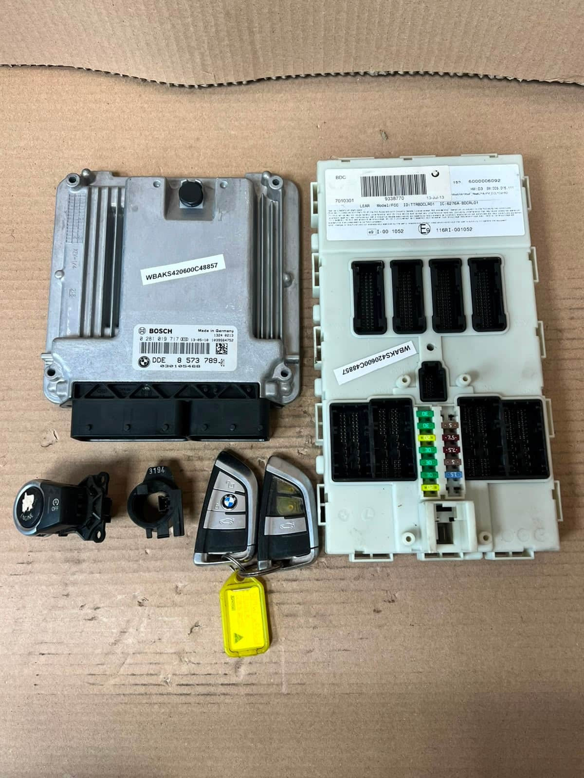 2013 BMW X5 F15 30dX N57N Engine Control Unit ECU SET DDE+BDC+2KEYS 8573789