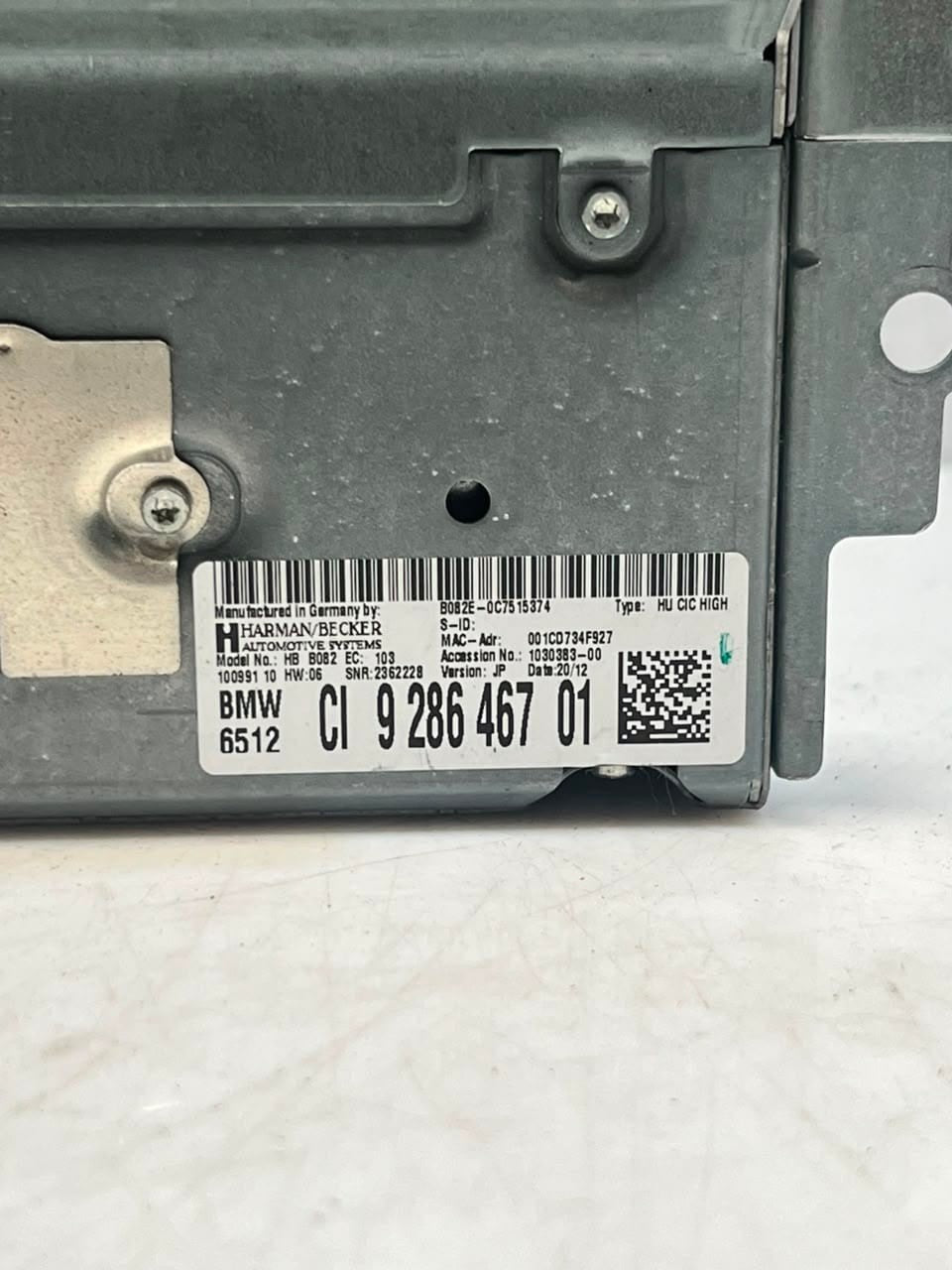 BMW HARMAN F20 F30 F10 F02 Navigation Audio Cd Head Unit 9286467 OEM