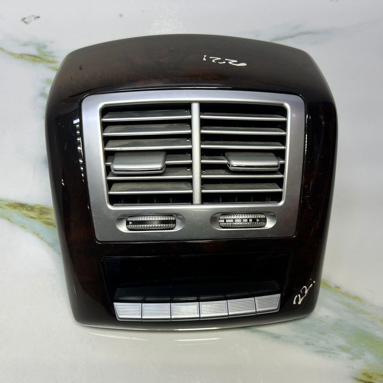 07-13 Mercedes W221 S600 S400 Rear Center Console A/C Air Vent Trim Wood OEM